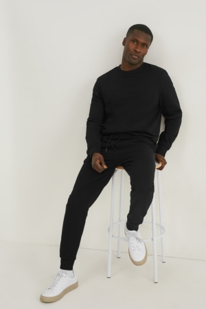 Pantalons C&A Joggers Organic Coton Homme Noir | VI0651234