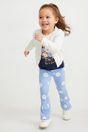 Pantalons C&A Leggings Floral Fille Bleu | KV7983461