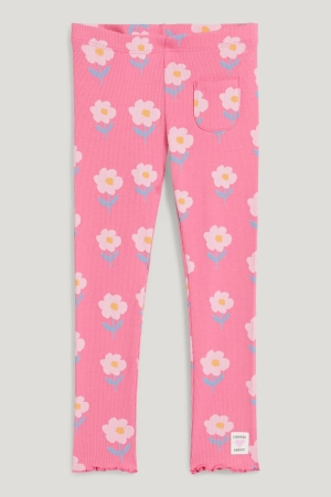 Pantalons C&A Leggings Floral Fille Rose | AX1578360