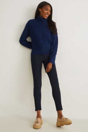 Pantalons C&A Leggings Lenzing™ Ecovero™ Femme Bleu Foncé | ES0683129