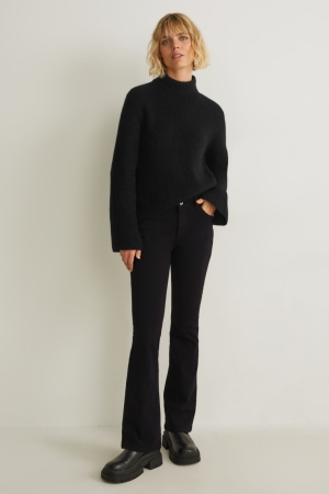 Pantalons C&A Mid-rise Taille Larges Leg 4 Way Stretch Femme Noir | AD6845290