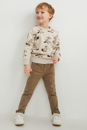 Pantalons C&A Mince Fit Lycra® Garcon Beige | CB0631598