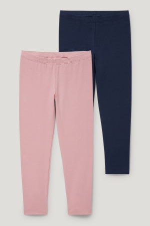 Pantalons C&A Multipack Of 2 Leggings Fille Bleu Foncé | WT3162970