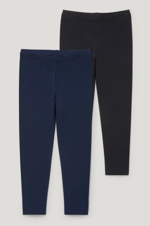 Pantalons C&A Multipack Of 2 Leggings Fille Noir | YJ5620714