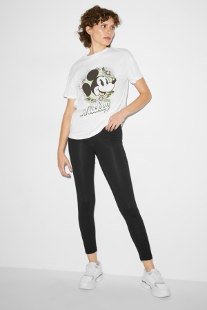 Pantalons C&A Multipack Of 2 Leggings Organic Coton Lycra® Femme Noir | KN5063289