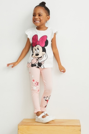 Pantalons C&A Multipack Of 2 Minnie Mouse Leggings Fille Rose | CX4057368