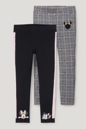 Pantalons C&A Multipack Of 2 Minnie Mouse Leggings Fille Noir | VZ3582467