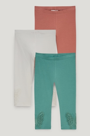 Pantalons C&A Multipack Of 3 Capri Leggings Fille Blanche | LI2384790