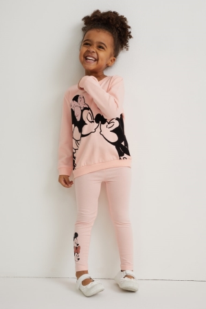 Pantalons C&A Multipack Of 3 Minnie Mouse Leggings Fille Bleu Foncé | GT1329745