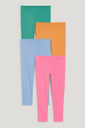 Pantalons C&A Multipack Of 4 Leggings Fille Rose | MD9301426