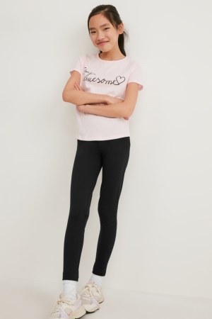 Pantalons C&A Multipack Of 5 Leggings Fille Noir | FY2173495