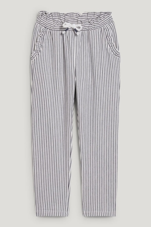 Pantalons C&A Rayé Fille Blanche | MX4185397
