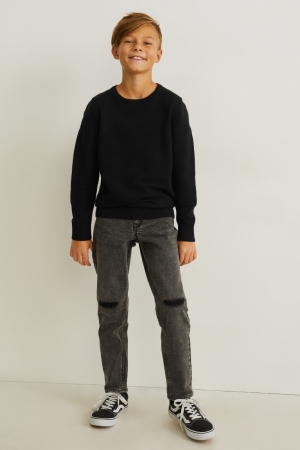 Pantalons C&A Relaxed Garcon Bleu Grise Foncé | VN8925610