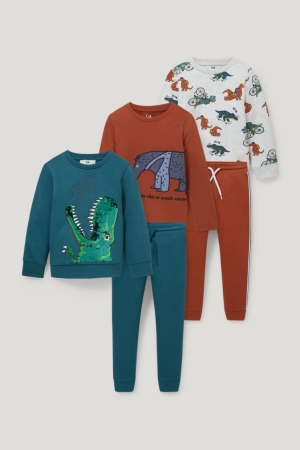 Pantalons C&A Set 2, 1 Long Sleeve And 2 Joggers Garcon Turquoise | AW3210569