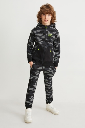 Pantalons C&A Set Zip-through With Hood And Joggers 2 Piece Garcon Camouflage | FO5647089