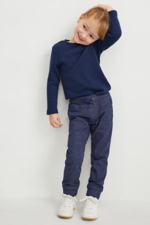 Pantalons C&A Slim Thermal Garcon Bleu Foncé | RI2194605