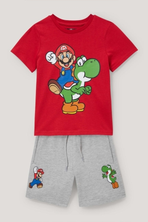 Pantalons C&A Super Mario Set Sleeve And Sweat 2 Piece Garcon Rouge | DZ6307984