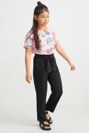 Pantalons C&A Tapered Fit With Livaeco™ Fibres Fille Noir | LP9560842