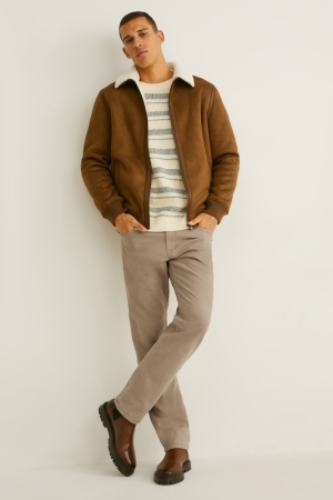 Pantalons C&A Thermal Regular Fit Lycra® Homme Beige | SO7310862