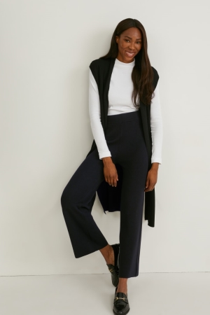 Pantalons C&A Tricoté Confort Fit Recycled Femme Noir | SW8297534