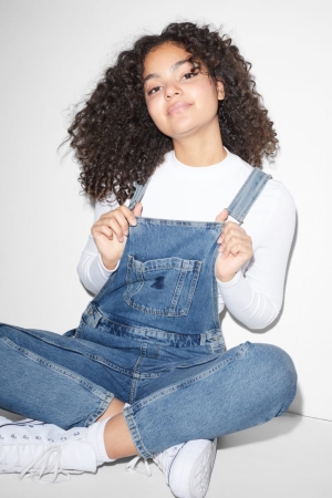 Peignoir C&A Clockhouse Denim Dungarees Femme Bleu Bleu Clair | CJ3516972