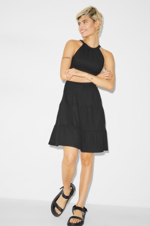 Peignoir C&A Clockhouse Fit & Flare Femme Noir | GV2187034