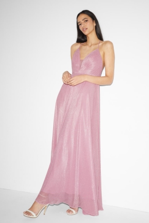 Peignoir C&A Clockhouse Fit & Flare Shiny Partywear Femme Rose | XW5328067
