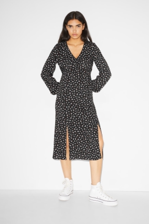 Peignoir C&A Clockhouse Floral Femme Noir | CR1209576