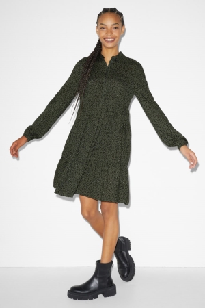 Peignoir C&A Clockhouse Patterned Femme Vert Foncé Noir | OW9068512