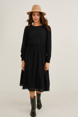 Peignoir C&A Fit & Flare Femme Noir | PW4921875