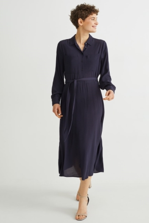 Peignoir C&A Lenzing™ Ecovero™ Femme Bleu Foncé | SX4169207