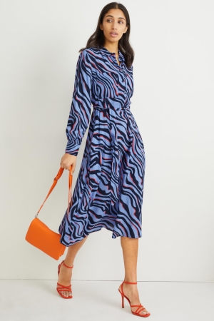 Peignoir C&A Lenzing™ Ecovero™ Patterned Femme Bleu | LS5289031