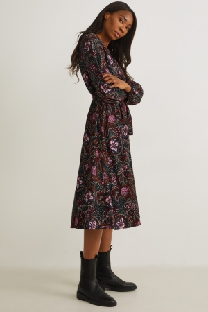 Peignoir C&A Patterned Femme Noir | FH4759213