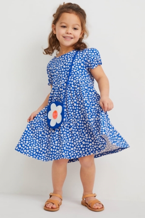 Peignoir C&A Set And Bag 2 Piece Floral Fille Bleu | VE5480723