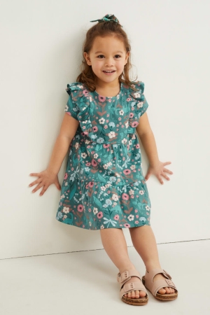 Peignoir C&A Set And Scrunchie 2 Piece Floral Fille Vert | JO5460798