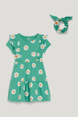 Peignoir C&A Set And Scrunchie 2 Piece Floral Fille Vert | PK8734256