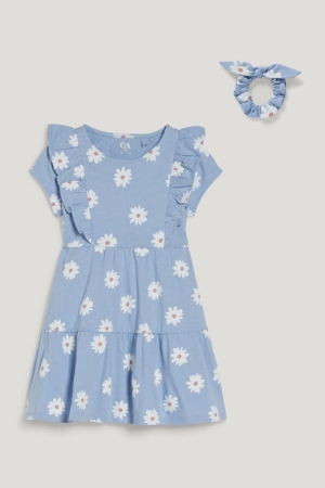 Peignoir C&A Set And Scrunchie 2 Piece Floral Fille Bleu Clair | QL7962835