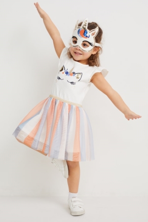 Peignoir C&A Set And Unicorn Mask 2 Piece Fille Blanche | CH3825064