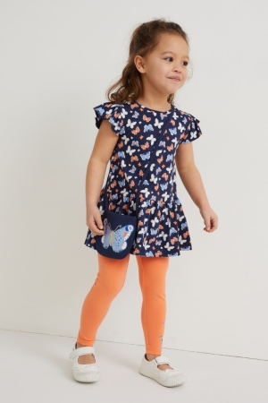 Peignoir C&A Set, Leggings And Bag 3 Piece Fille Bleu Foncé | JV7280569