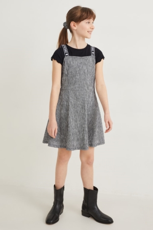 Peignoir C&A Set Sleeve , And Scrunchie 3 Piece Fille Noir | RO4306175