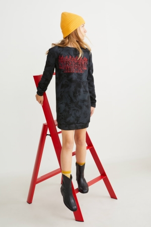 Peignoir C&A Stranger Things Fille Noir | YL5920473