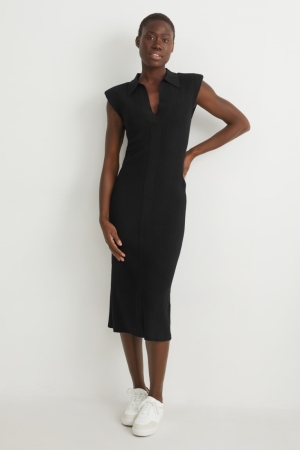 Peignoir C&A Tricoté With Livaeco™ Fibres Femme Noir | TN8462905