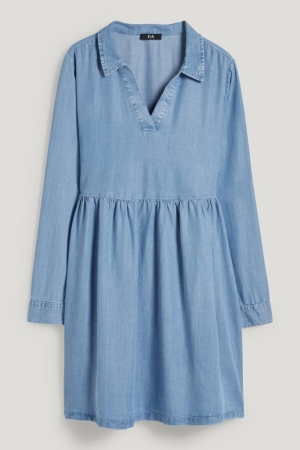 Peignoir C&A With Tencel™ Lyocell Fibres Femme Bleu | RW1095468