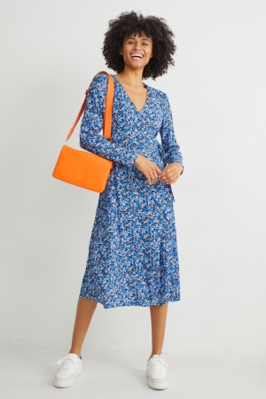 Peignoir C&A Wrap Lenzing™ Ecovero™ Floral Femme Bleu | CB9438152