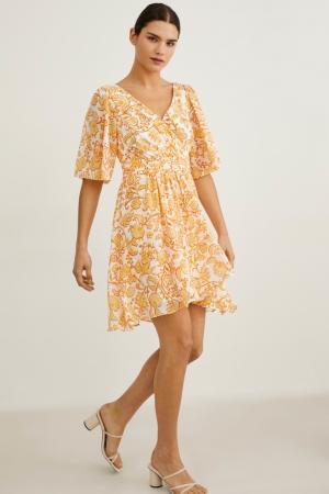 Peignoir C&A Wrap Recycled Floral Femme Blanche | FA2713890