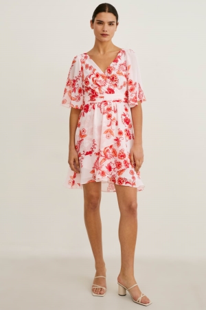 Peignoir C&A Wrap Recycled Floral Femme Rose | IL9421385