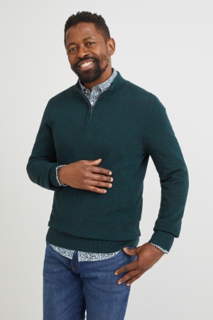 Pulls C&A And Regular Fit Button-down Collar Homme Vert | WF5790618