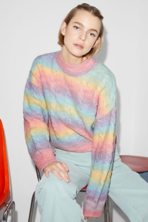 Pulls C&A Clockhouse Cable Knit Pattern Femme Multicoloured | WK8167954