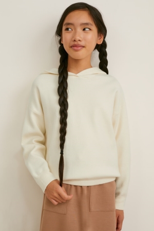 Pulls C&A Encapuchonné Lenzing™ Ecovero™ Fille Blanche | XD6893725