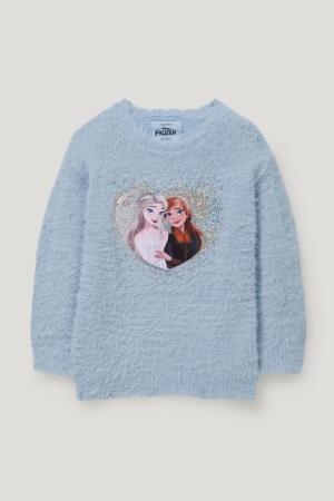Pulls C&A Frozen Shiny Fille Bleu Clair | SL8102947